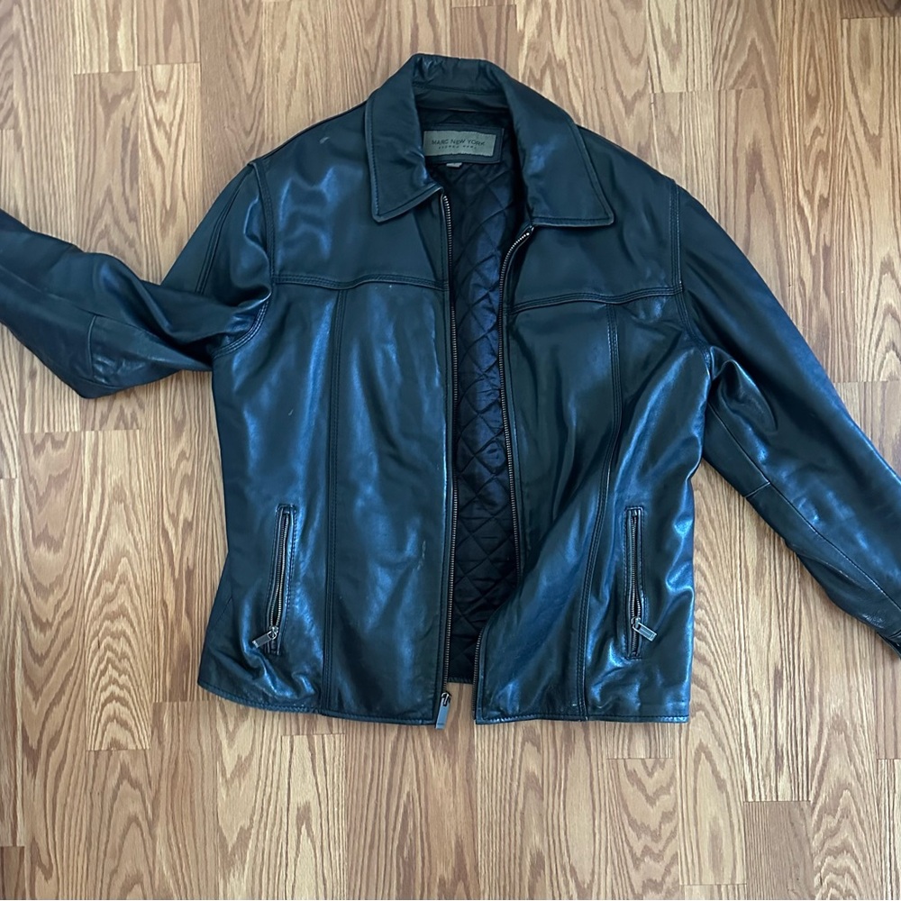 Marc New York Quilted Black Leather Jacket